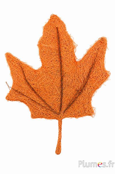 Foglia d’acero in sisal - 18 x 24 cm - arancione